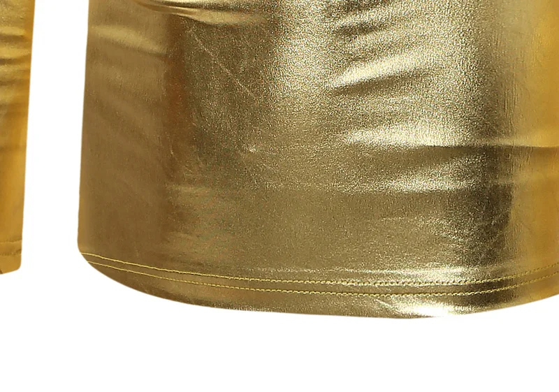 Крутая металлическая футболка с золотым покрытием Мужская длинным рукавом и