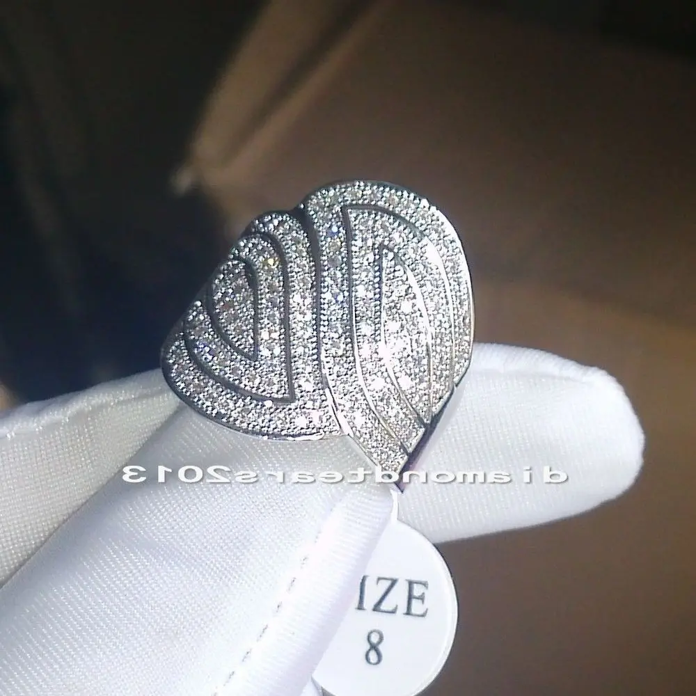 Роскошные ювелирные изделия Victoria Size5 10 обручальное кольцо из белого золота 10kt с