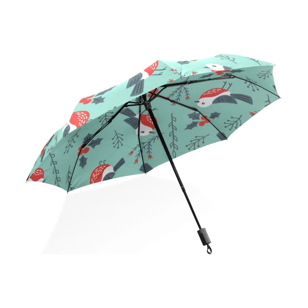Новый дизайн милый женский зонт от дождя с принтом птиц защита УФ-лучей три