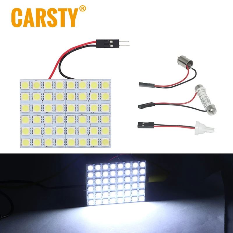 Carsty Новый 2 комплекта 48SMD 5050 Панель led T10 BA9S купольная гирлянда для интерьера лампа