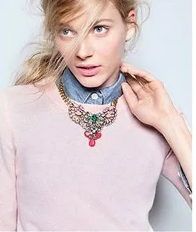New 2015 Hot Vintage Fashion Statement Necklaces for Women sweet Luxury Angle Wings Rhinestone Beads Gem necklaces N39 | Украшения и