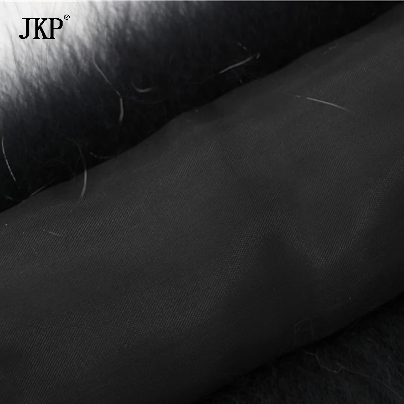 Зимний воротник из натурального Лисьего меха черный морозный большого размера