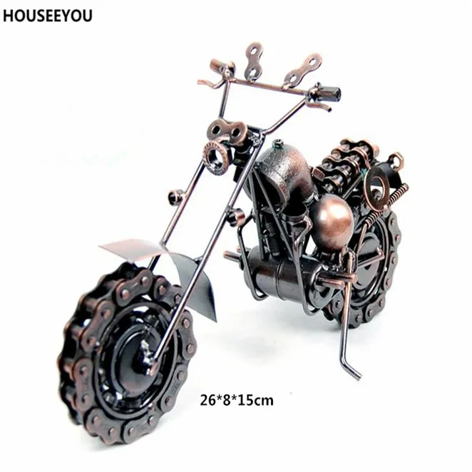 Фигурки миниатюры украшения винтажная Тяжелая железная модель мотоцикла крутые