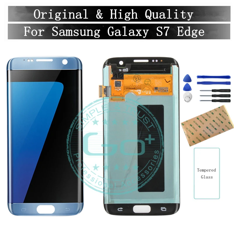 Для Samsung Galaxy S7 edge ЖК-дисплей сенсорный экран оригинальный дигитайзер сборка для LCD