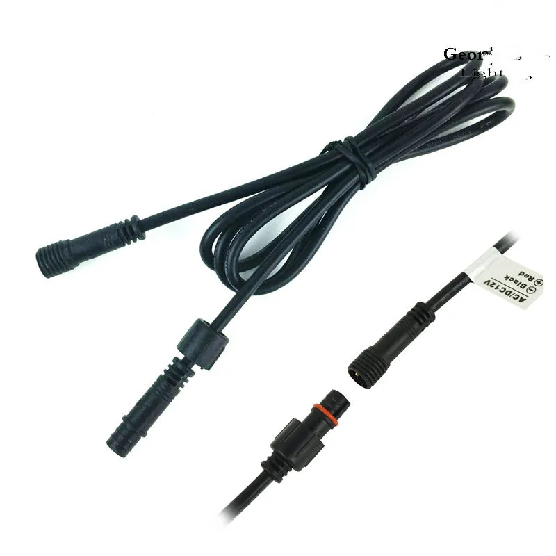 BLACK 2PIN 1meter IP67 Waterproof Extension Cable/Connect Wire/Power Cord for Single Color LED Light 10pcs/lot | Обустройство дома