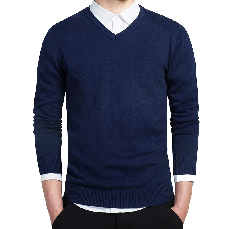 Новинка осени 2020 мужские повседневные свитера с v-образным вырезом пуловер из