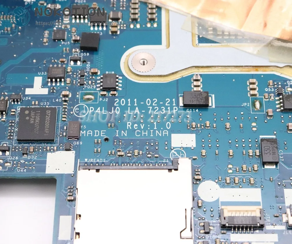 Материнская плата NOKOTION для ноутбука Acer aspire 4830 4830T 4830TG MBRGM02001 MBRGL02001 P4LJ0 LA-7231P HM65 DDR3
