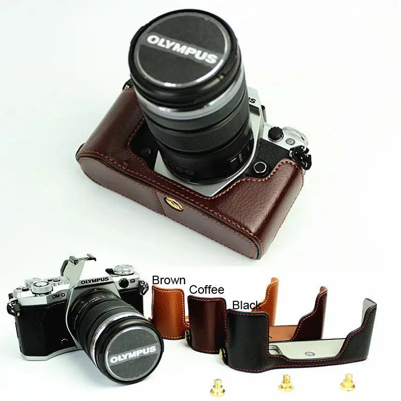 Фоточехол для Olympus из искусственной кожи OM D Mark II EM5II|leather half case|half caseleather case for camera |