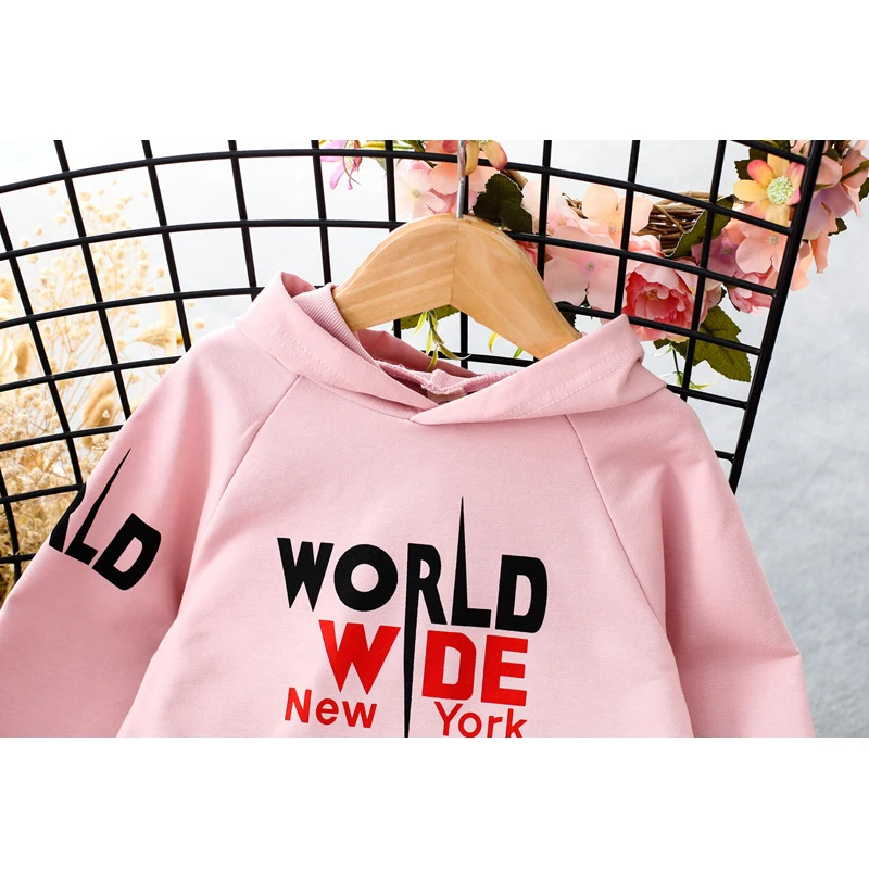 Girls Dresses 2018 Autumn New Children's Clothing Casual Sweet Letter Long Sleeve Hooded Ruffled Sweater Dress | Детская одежда и