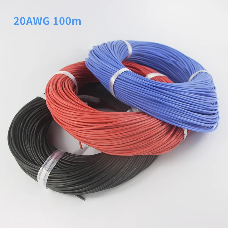 Силиконовый провод OliYin 100 м 20AWG силиконовый (100/0.08 OD: 1 8)|silicone wire|silicone cable20awg silicone wire |