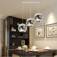 3x kitchen pendant lighting silver glass modern pendant lights bedroom lighs fixture home bar hotel pendant ceiling lamp