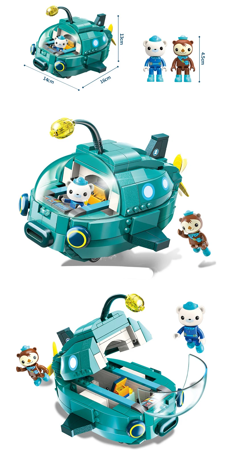 Горячей Британский мультфильм Octonaut building block ракушки Kwazii Даши профессор Inkling цифры окто-pod GUP подводной лодки Кирпичи Игрушки