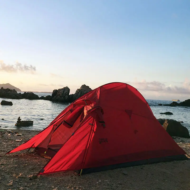 Online Licht-gewichtung Ultraleicht Camping Zelt Doppel Schicht Wasserdichte 15D Nylon Silicon Beschichtet Einzel Zelte Luft-Und Raumfahrt Aluminium Stange