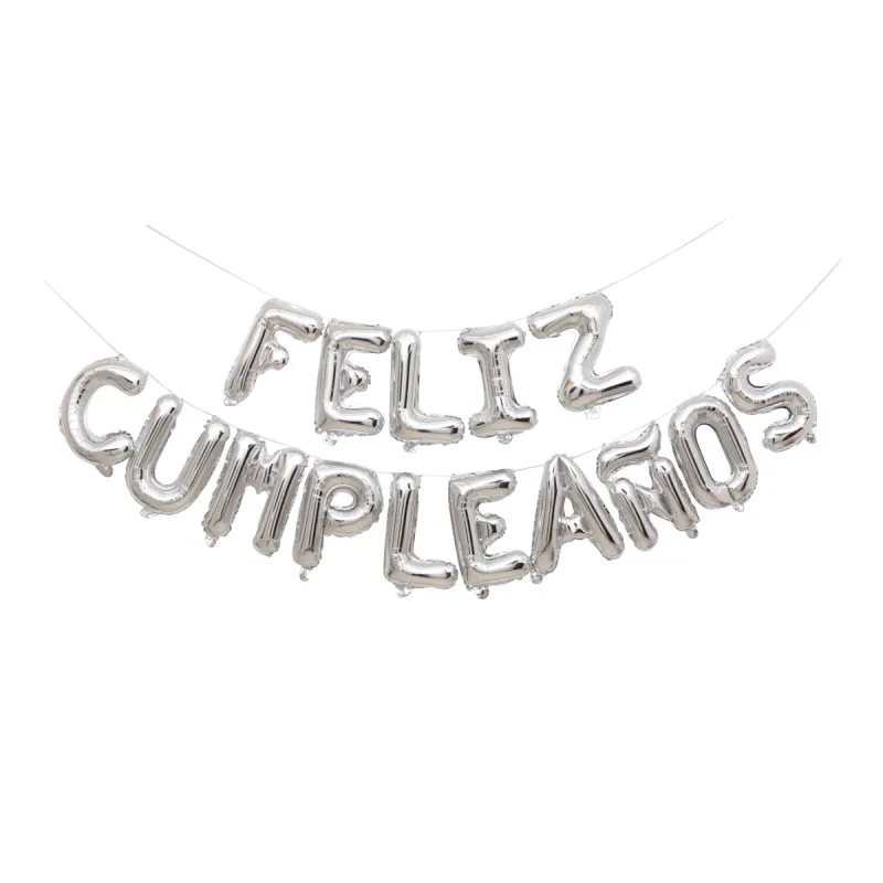

Spanish Happy Birthday Foil Balloons Spanish Letter language Feliz Party Decoration Supplies Baby kids air Balloons