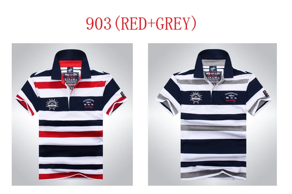 903red-903grey Новое поступление, рубашка поло, брендовая, в полоску, умная, повседневная, Tace& Shark Polo, мужская, высокое качество, летняя, дышащая, camisa Polo - Цвет: 903red-903grey