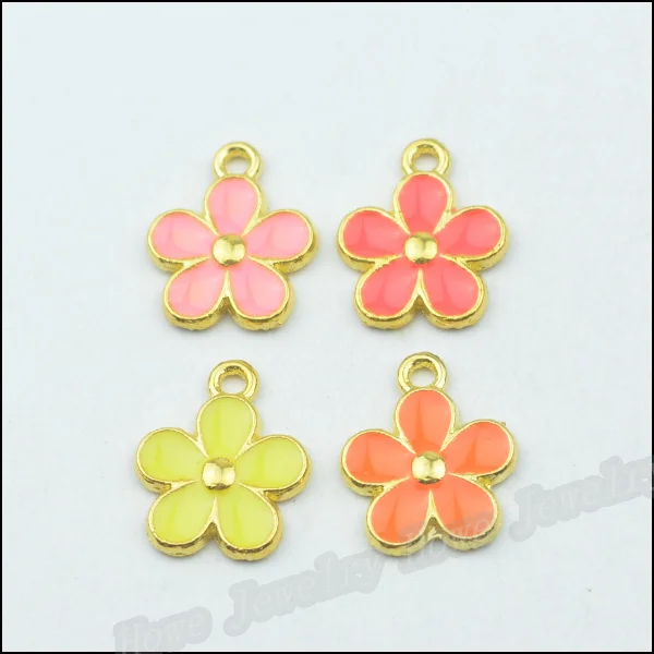 Микс 80 шт Высокое качество Подвески Кулон из хризантемы позолоченный сплав