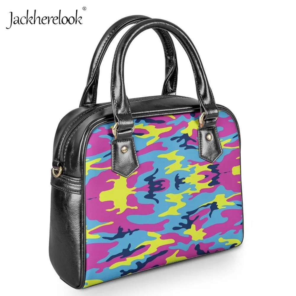 Jackherelook модная женская камуфляжная сумка через плечо кожаная женские камуфляжные