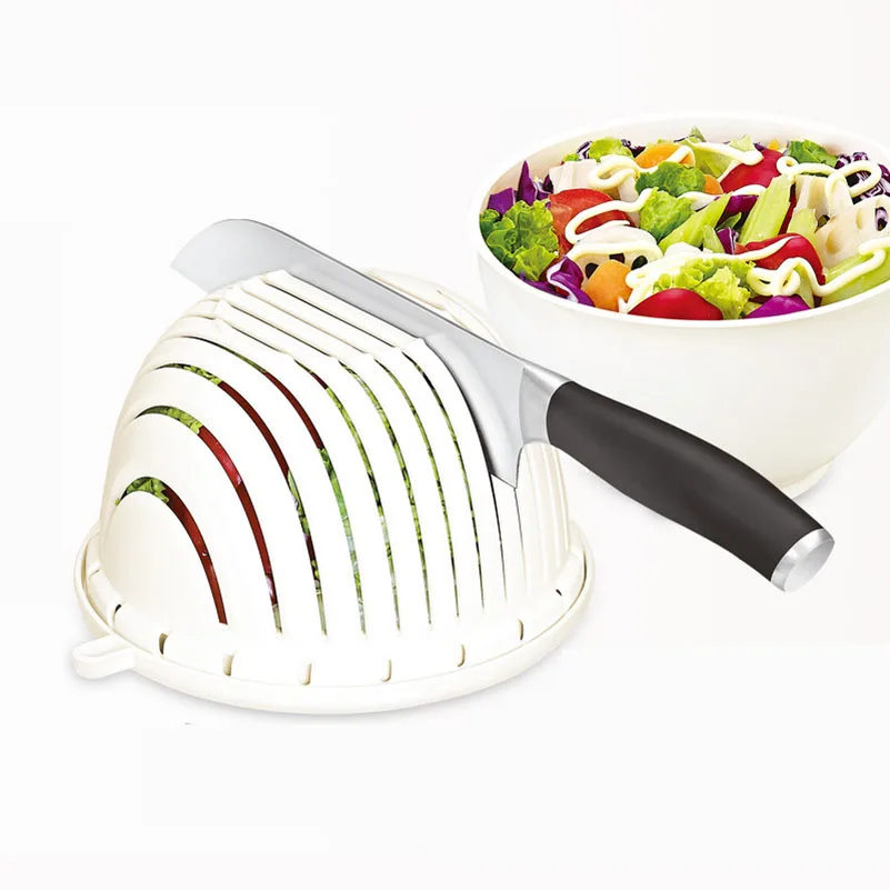 Нержавеющая сталь 304 салат резак slicer стиральная миска щелевые 4in1 легко Овощи Фрукты chopper чайник Набор Кухня гаджеты