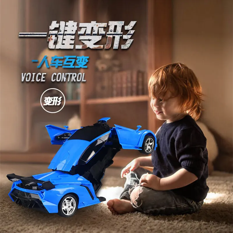 

1:18 RC Car Transformation Robots Sports Vehicle Model Robots Toy Voice control Cool Deformation Car Children Toys gift For Boys
