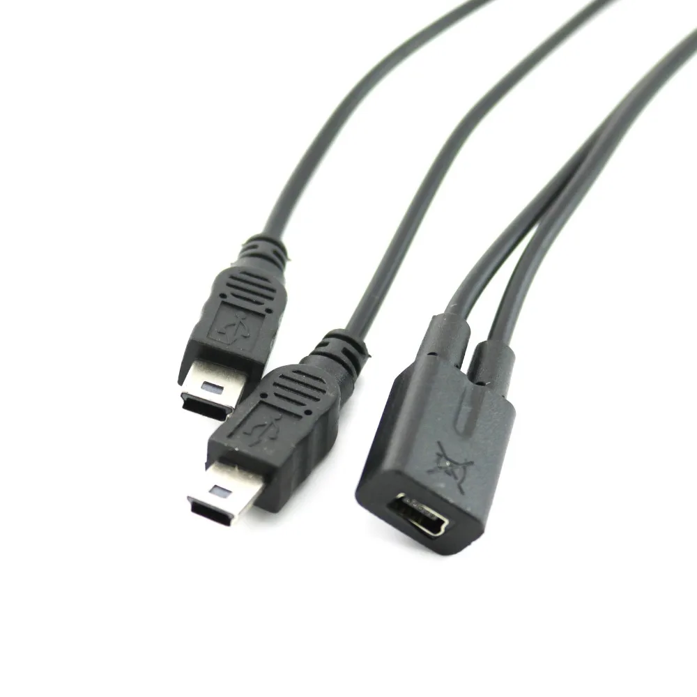 1 шт. Mini USB 2 0 Женский двойной 2x сплиттер папа Y удлинитель зарядное устройство