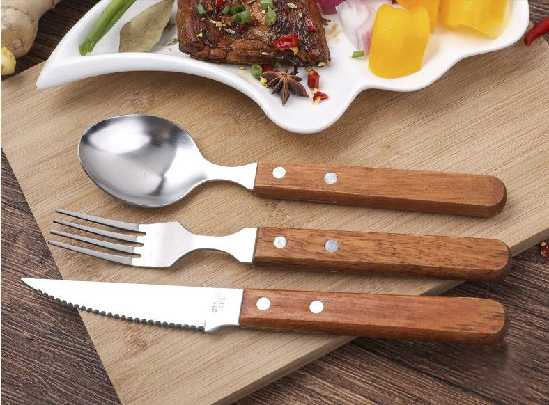 3 шт./компл. Западная набор столовых приборов посуды из нержавеющей стали с