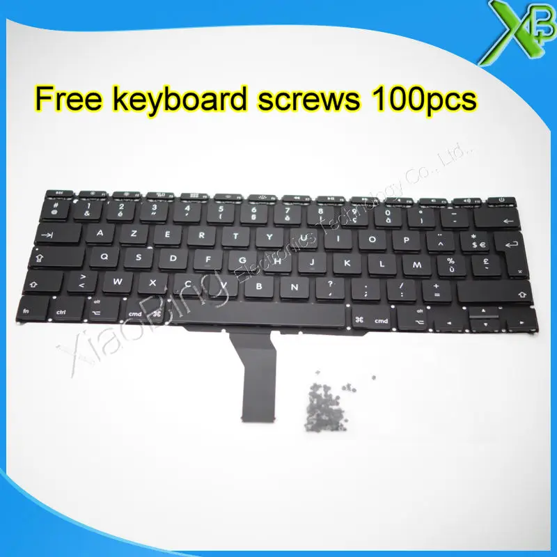 Совершенно новая AZERTY FR Французская клавиатура + 100 шт. винтов для клавиатуры MacBook