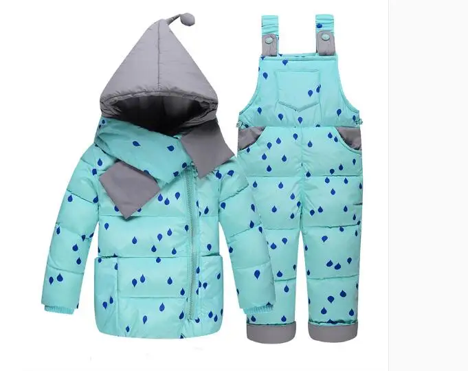 Детские пуховики зимние стеганые комплекты с белым утиным пухом для мальчиков и