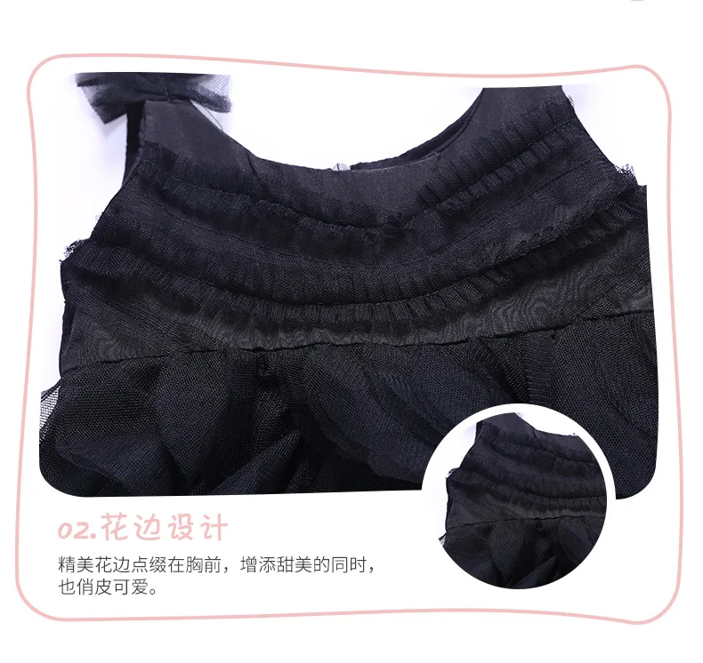 

2019 Summer New Baby Girls Dress Mesh Black Kids Dresses Fashion Sleeveless Girls Party Dress Lace up Cute dress Y198 Wholesale