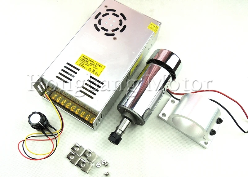 DC12-48V 0.3kw мотор шпинделя ER11 патрон CNC 300 Вт мотор шпинделя+ 52 мм кронштейн+ регулятор скорости питания для DIY CNC