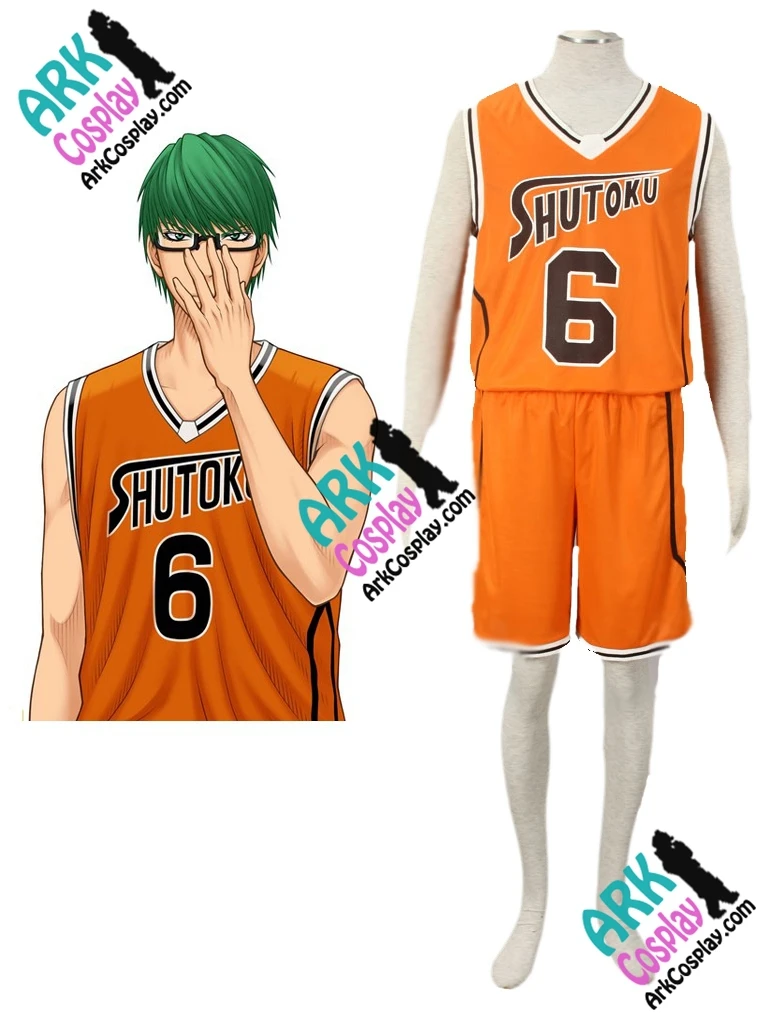 Kuroko no Basket Midorima Shintaro костюм для косплея оранжевого цвета No.6 мужской из Джерси