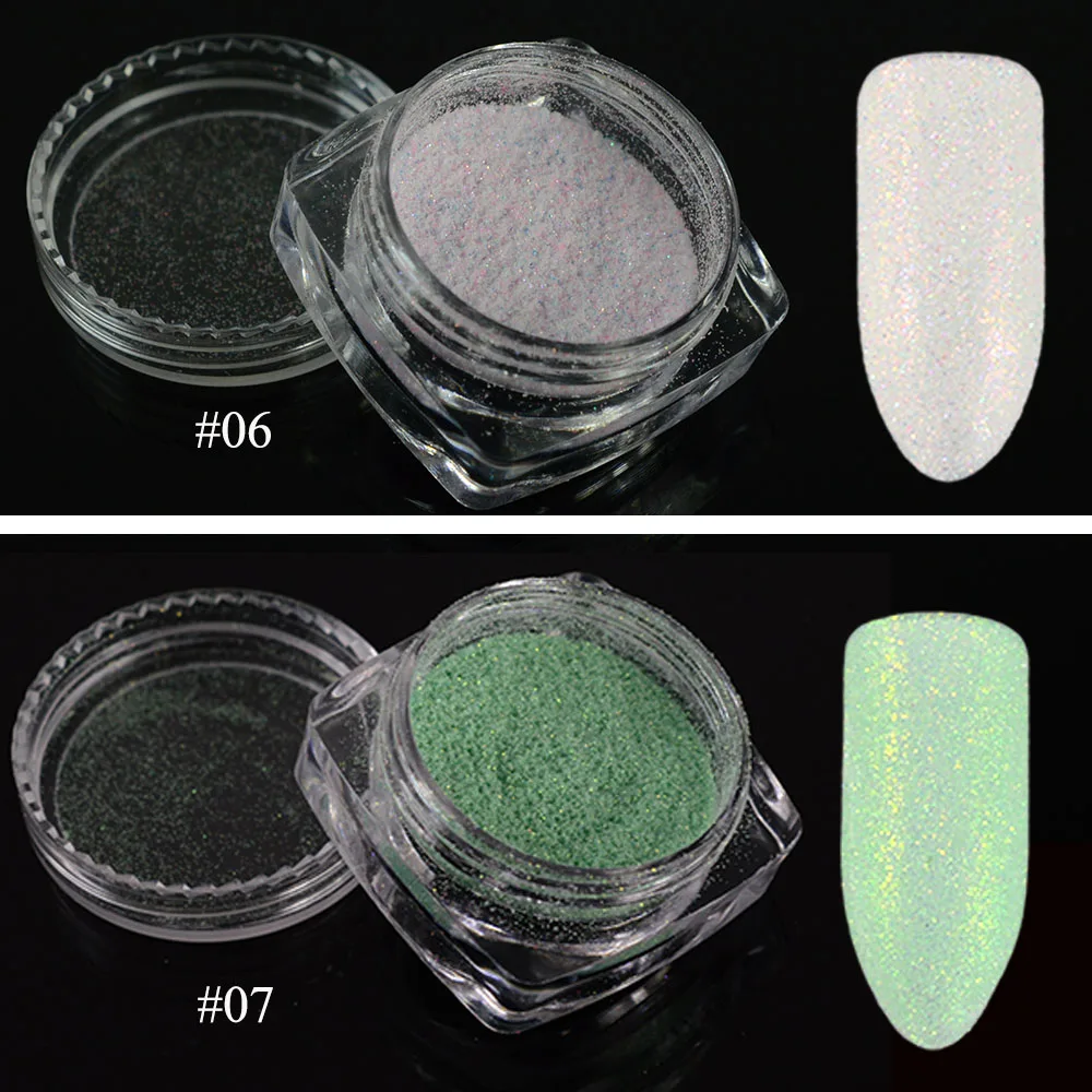 1 коробка лазерный блеск для ногтей порошок сахар ультратонкий маникюр Хромовый