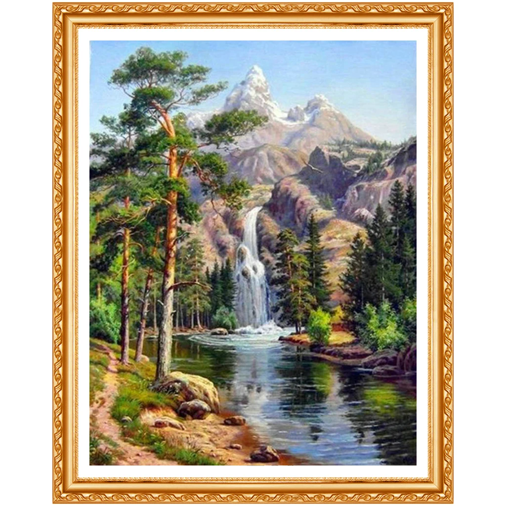 5D DIY алмазная живопись пейзаж Кристалл Алмазная вышивка крестиком водопад лес