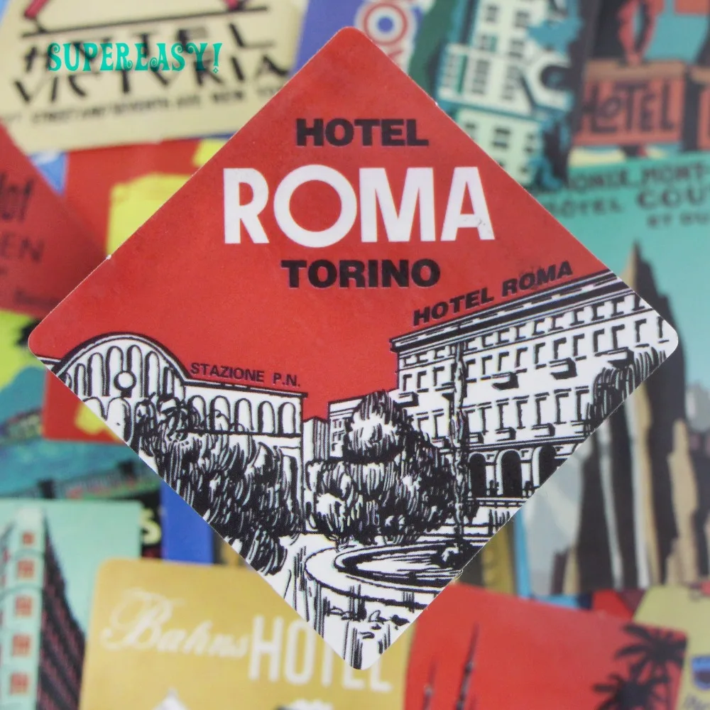 Наклейки с логотипом для путешествий в отеле 56 шт./лот Roma New York Trip JDM наклейка