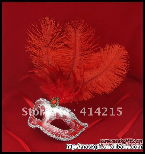13 дюймов Бесплатная доставка Красивая красная и серебряная Венецианская маска