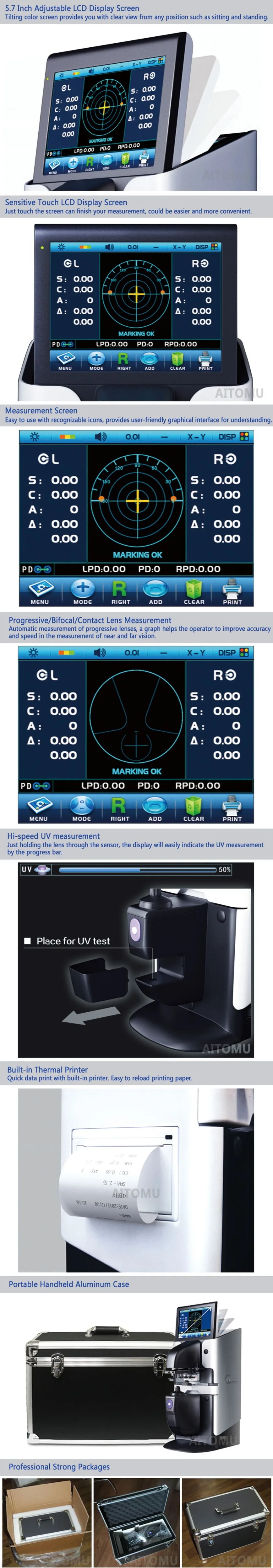 Цифровой Lensmeter Авто линзометр(фокусометр) D903