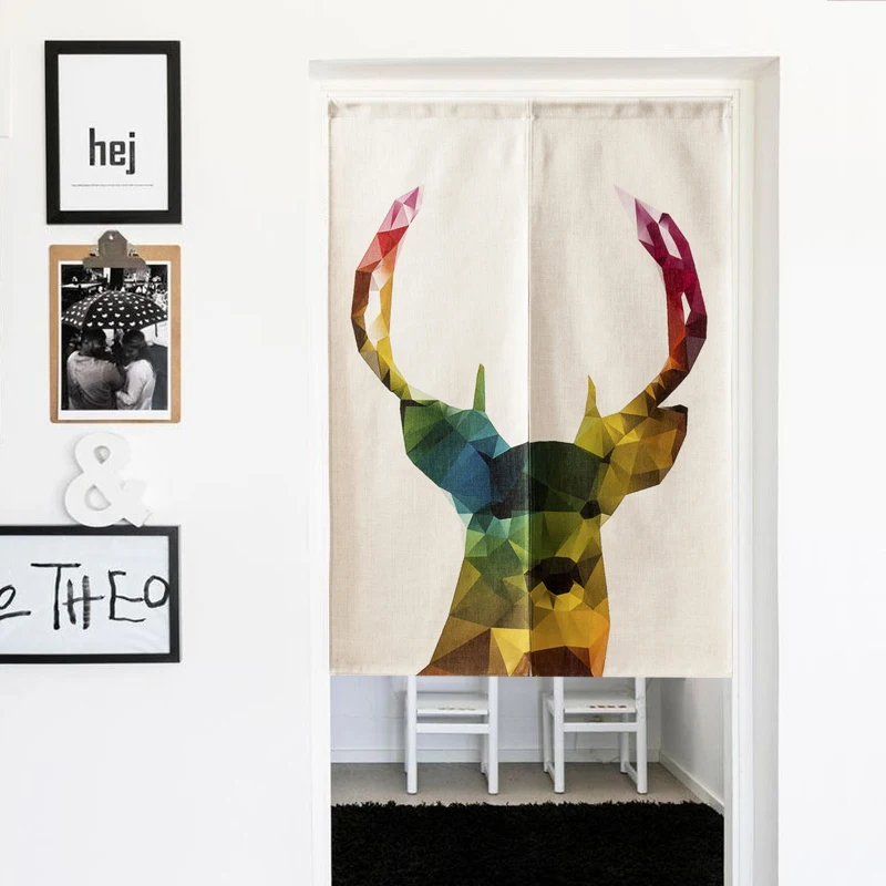 Nordic Animal Modern Trend Deer Geometric Door Curtain Bird Noren Study Home Decor Bedroom Kitchen Curtains | Дом и сад