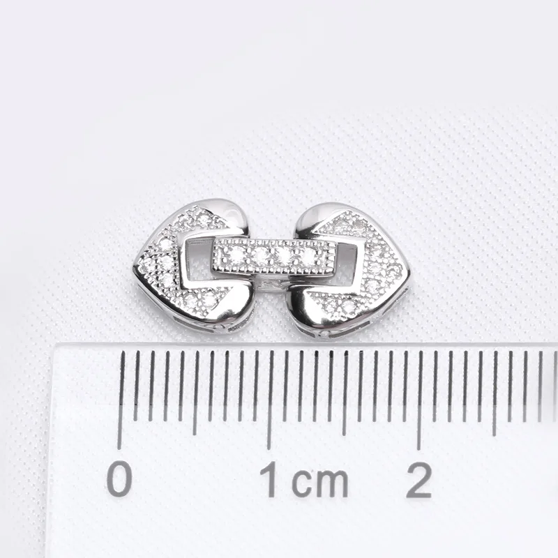 

Jewelry Making Silver Rhinestone Love Heart Clasps For DIY Beaded Chain / Pearls Bracelet Necklace Accessories Findings