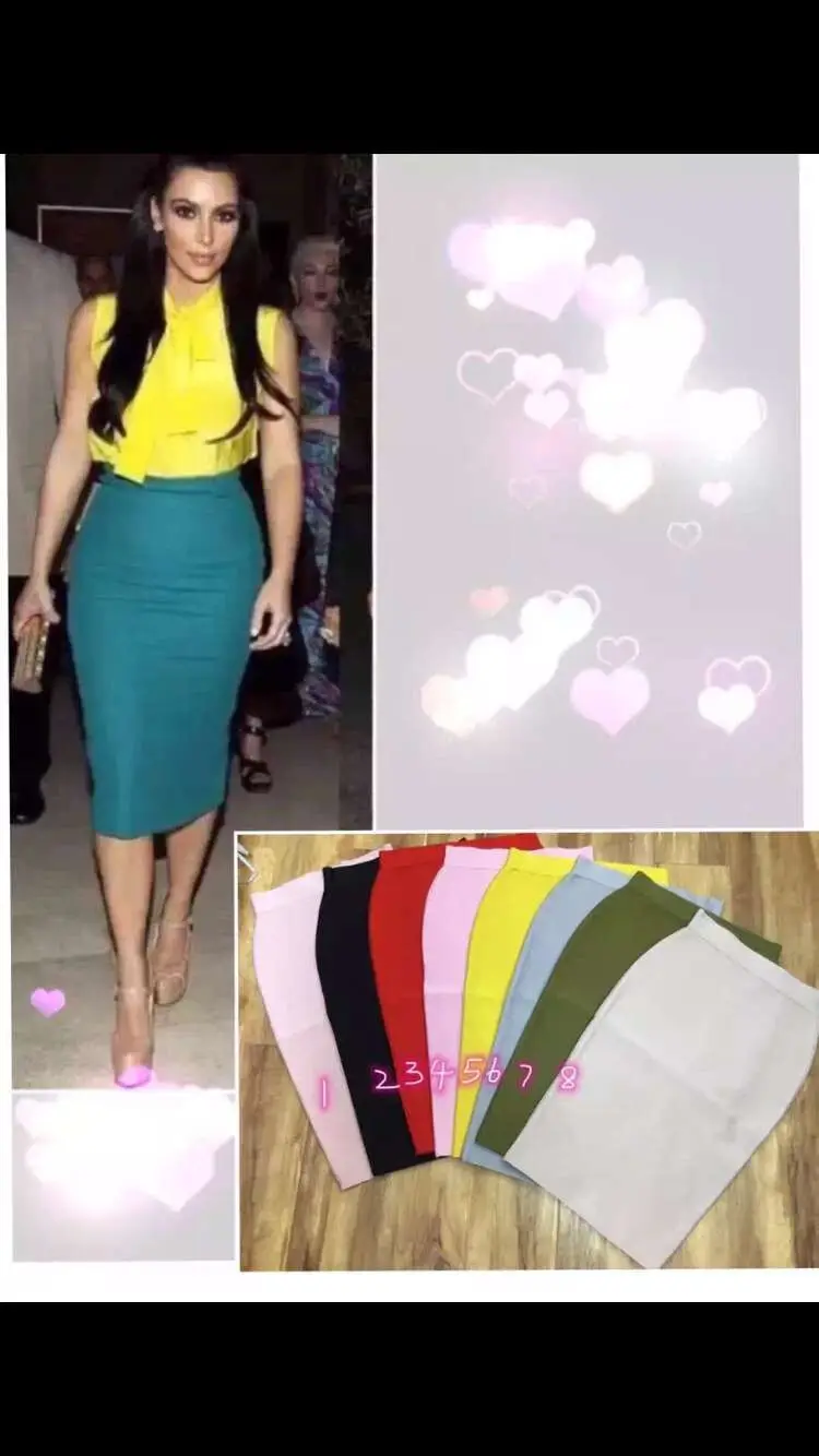 Женская облегающая юбка до колен 8 цветов|knee length bodycon skirt|hl bandage skirtbandage skirt |