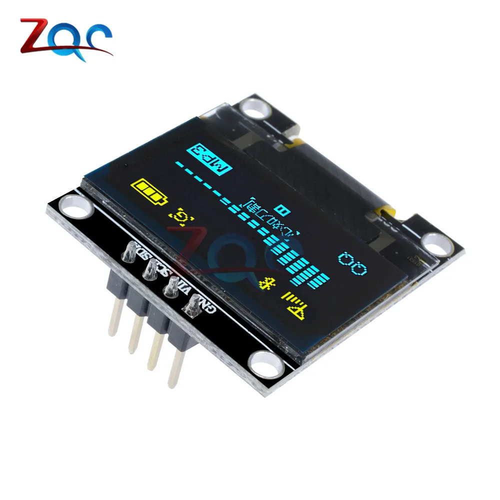 0 96 дюймовый IIC последовательный желтый синий OLED дисплей модуль 128X64 I2C SSD1306 12864