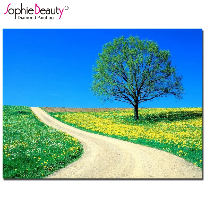 

Sophie Beauty New diy diamond painting full rhinestone handcraft Field Road mosaic kit cross stitch embroidery home decro C271
