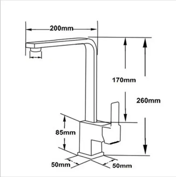 Поворотный кухонный смеситель из черной латуни поворот на 360 градусов|kitchen mixer