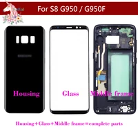 for samsung galaxy s8 g950 g950f s8 battery housing case back cover front screen glass middle frame complete parts