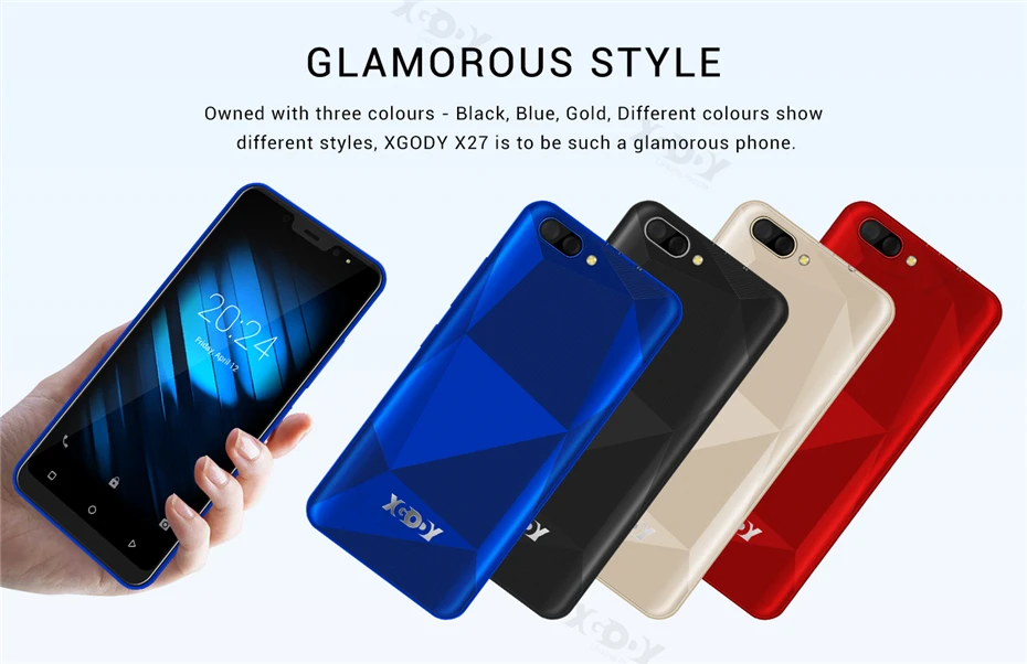 XGODY X27 Face ID Смартфон Android 9,0 1 ГБ 16 ГБ MTK6580 четырехъядерный 5 дюймов 3G Две sim-карты 5 Мп камера gps мобильный телефон 3D задняя крышка