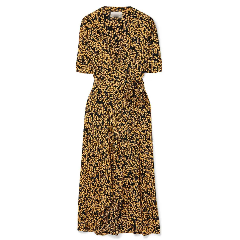 Женское платье миди с коротким рукавом и цветочным узором длинное винтажное Ete