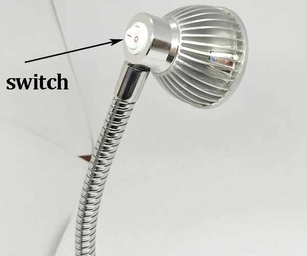 12 V/24 V/110 V/220 V с вилкой 5W светодиодный светильник для чтения с гибкой трубкой