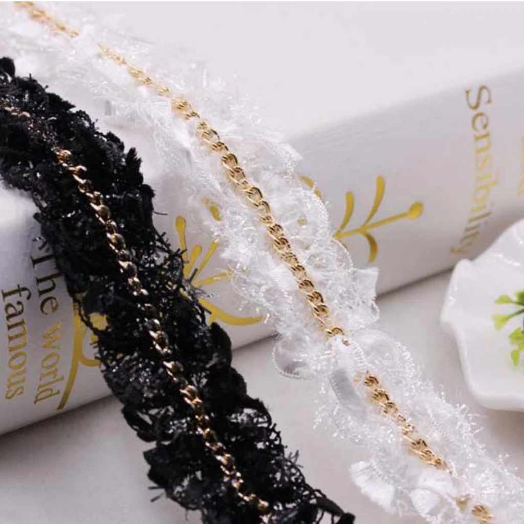 Фитиль 1 ярд полиэстер материал мохнатый дизайн ленты цепи кружева шитья