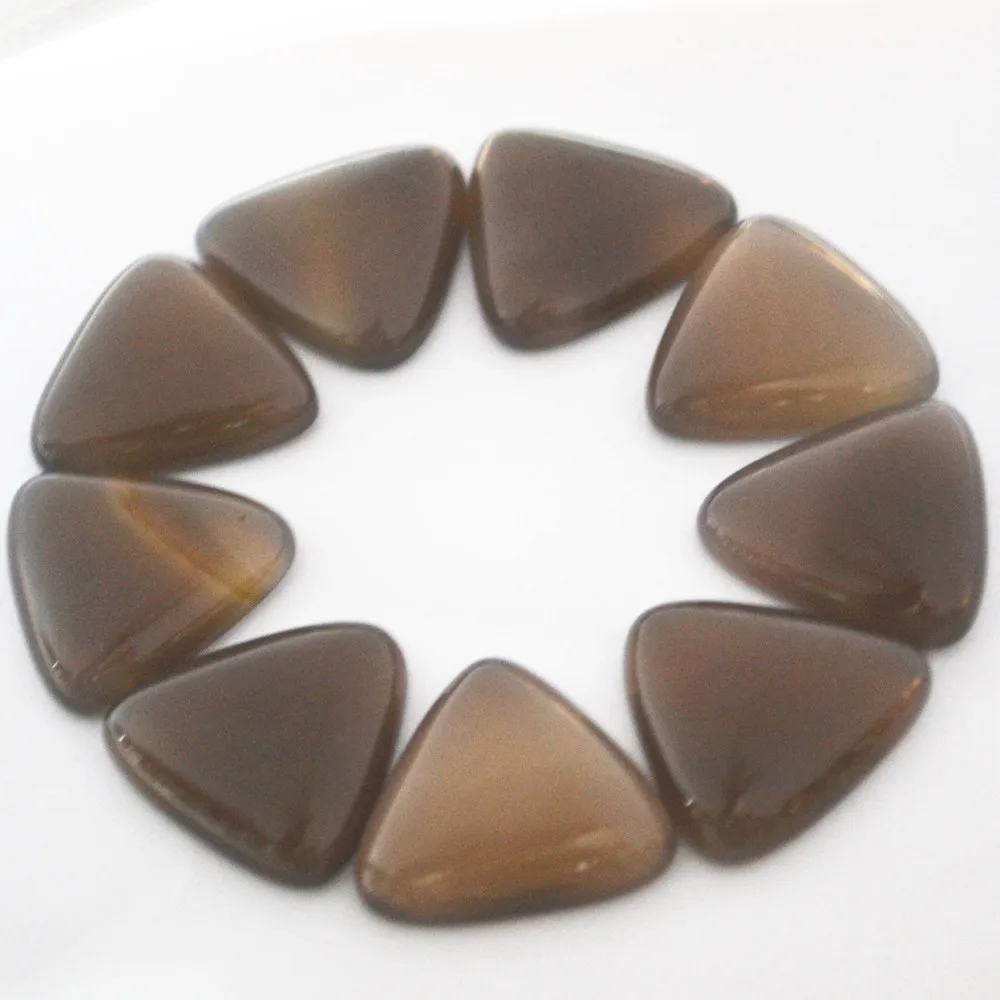 Модные бусины из натурального камня кабошоны треугольник серый оникс бисер