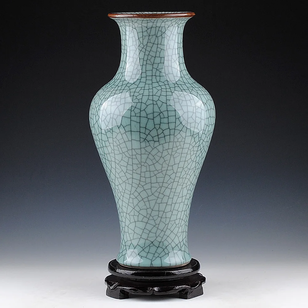 Керамическая глазурь Цзиндэчжэнь Античная ваза печи потрескивание рыбий хвост