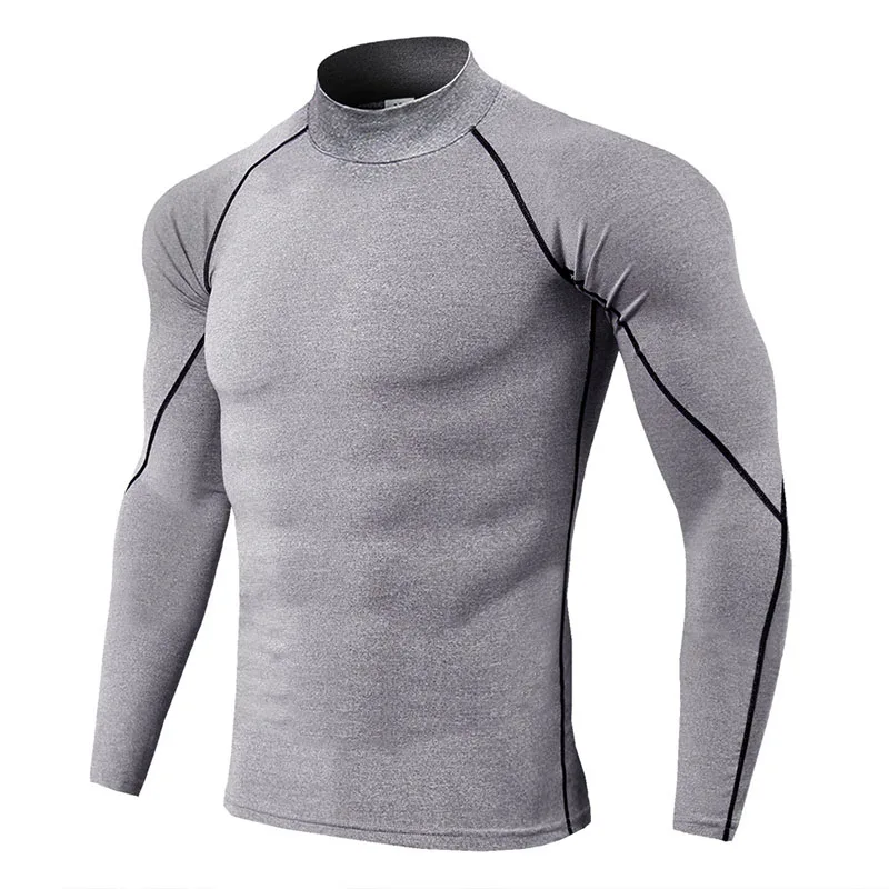 

Thermal Underwear For Men High Collar Camiseta Termica Sport Thermo Shirt Quick Dry Compressed Underwear Clothes Men Bielizna