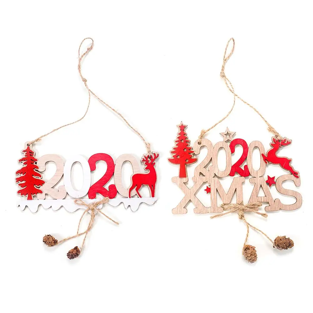 Новинка 2020 рождественские украшения деревянная подвеска с буквами из конопли